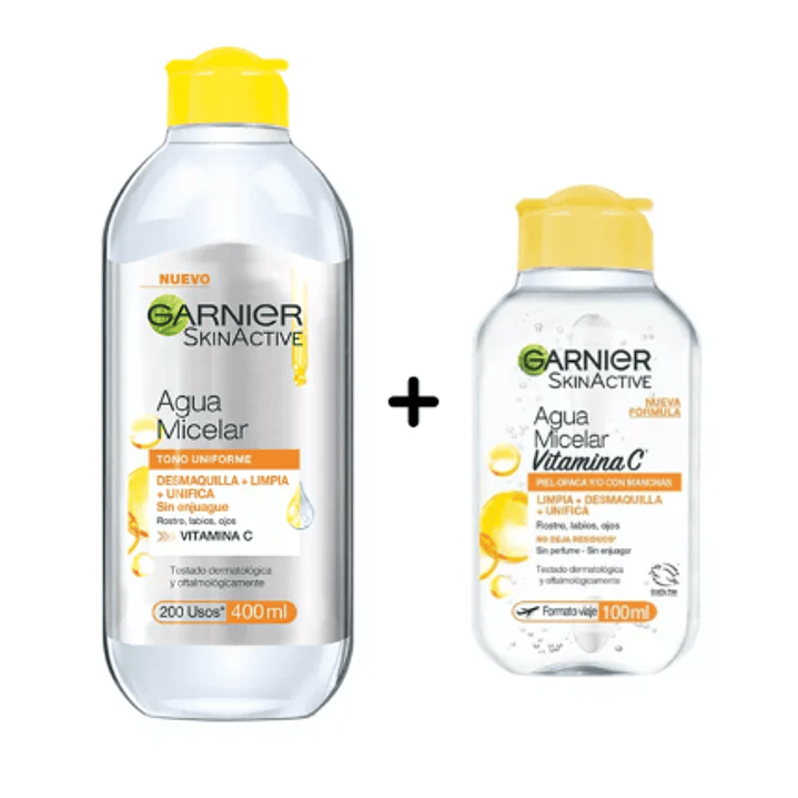 Garnier Skin active Agua micelar 400 ml + Vitamina C 100 ml. 1