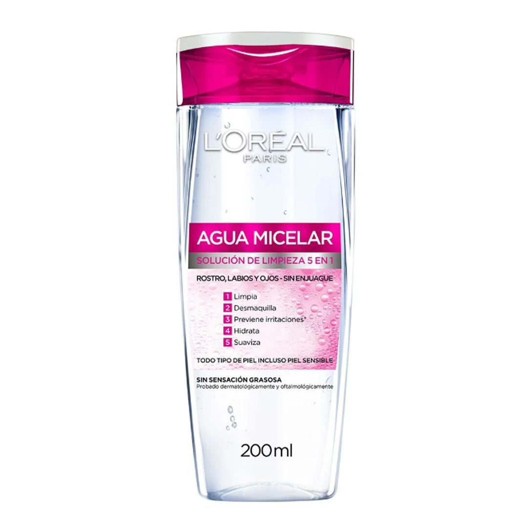 Agua Micelar Waterproof hidra-total 5, 200 ml. L'oréal. 1
