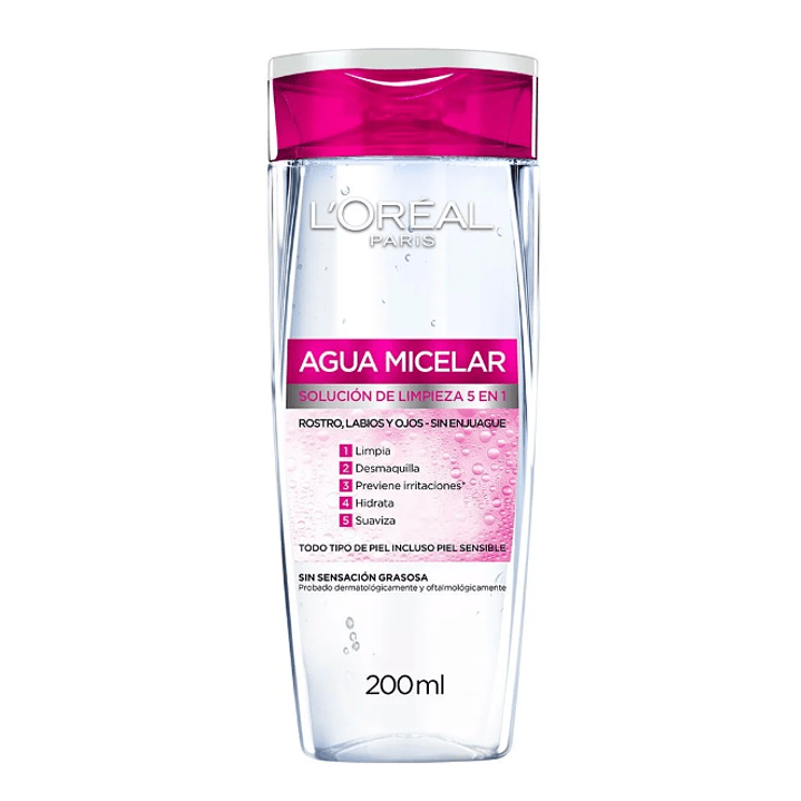 Agua Micelar Waterproof hidra-total 5, 200 ml. L'oréal. 1