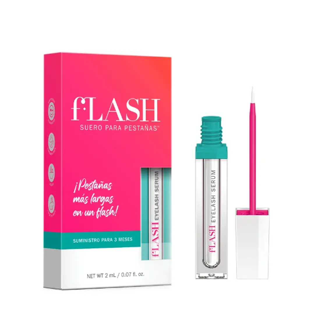 Flash Suero para crecimiento de pestañas  2 ml. 1