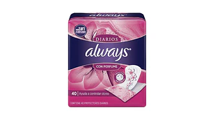 Always protector diario con perfume 40 unidades.