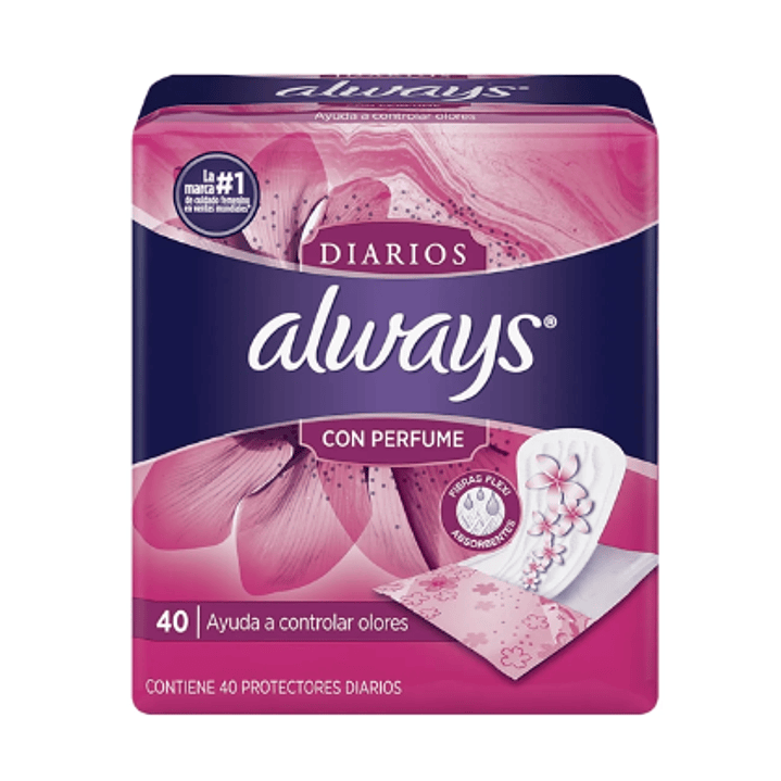Always protector diario con perfume 40 unidades. 1