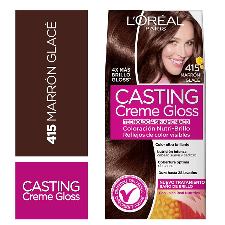 Coloración para el cabello Casting Creme gloss Marron glace 415. L'oréal 1