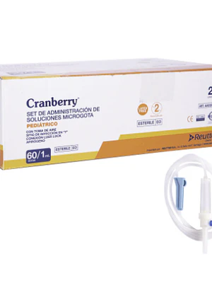Bajada de suero microgota 60 mg/ml pediátrico.  Cranberry, caja de 25 unidades