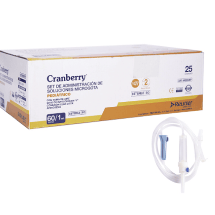 Bajada de suero microgota 60 mg/ml pediátrico.  Cranberry, caja de 25 unidades 1