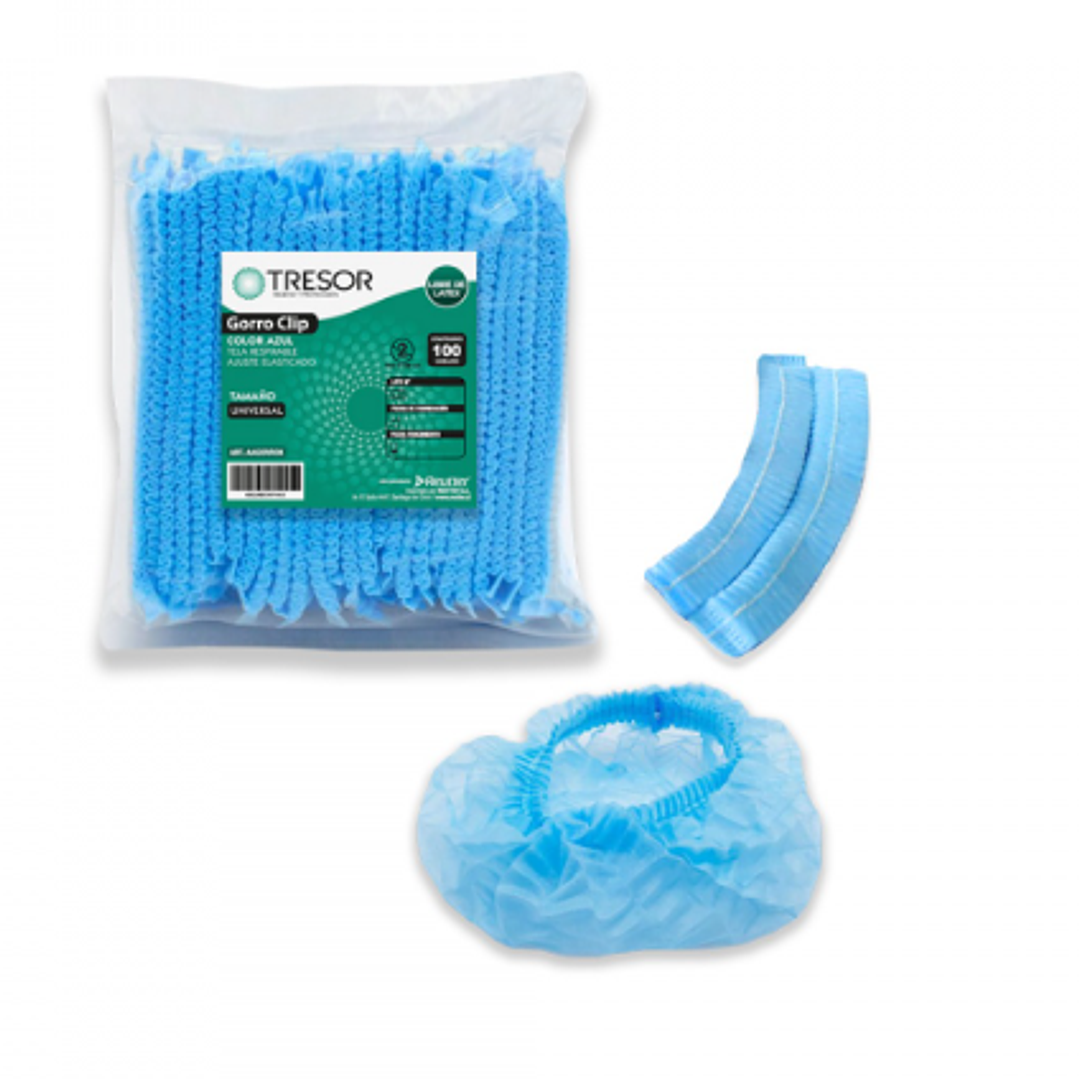 Gorro clip Azul 100 unidades. 1