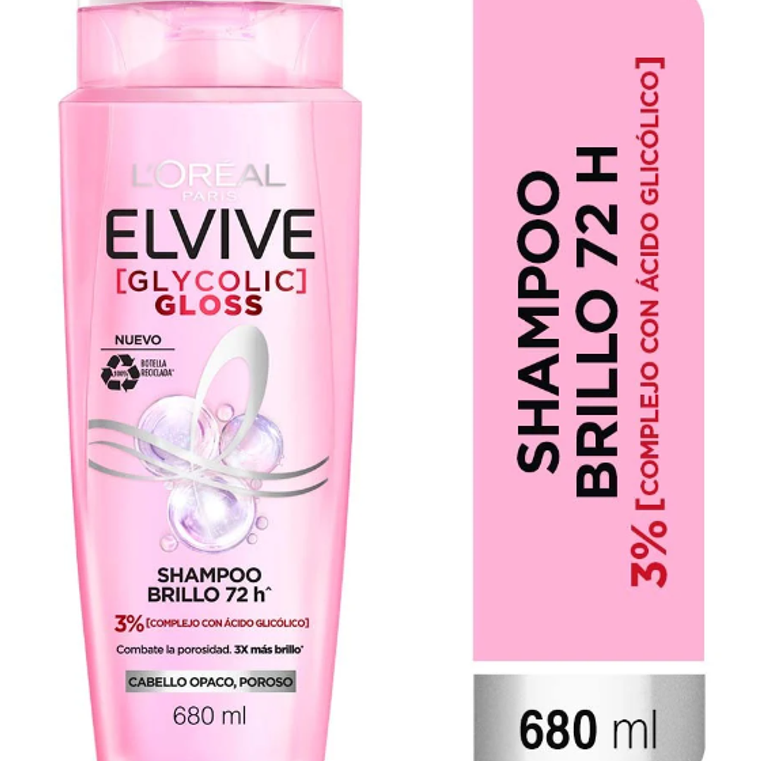Elvive Shampoo Glycolic Gloss 680 ml. L'oréal 1