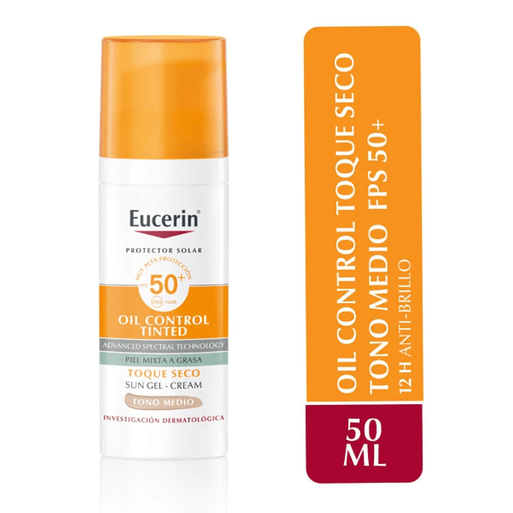 Eucerin Protector solar FPS 50+ Oil control tintes Toquye seco tono medio 50 ml. 1