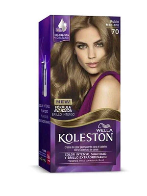 Tinte para el cabello Koleston New 7.0 Rubio mediano.