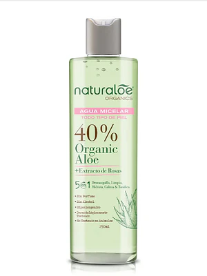 Agua Micelar 40 % orgánica 250 ml. Naturalóe.