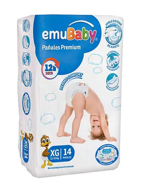 EmuBaby Pañal premiun XG 14 Unidades.