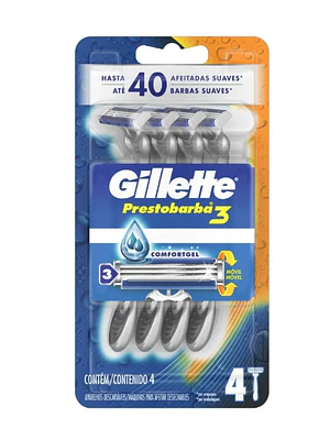 Gillete Prestobarba 3, maquina 3H 4 Unidades.