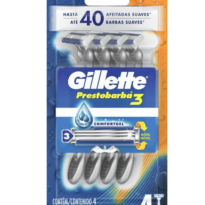 Gillete Prestobarba 3, maquina 3H 4 Unidades. 1