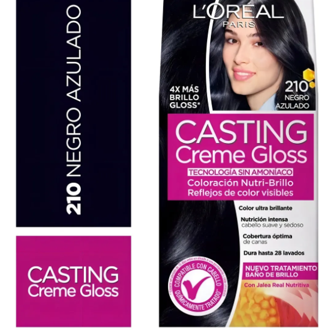 Coloración para el cabello Casting Creme Gloss 210 Negro azulado. L'oréal 1