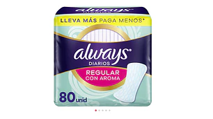 Always Protectores diarios sin perfume 80 unidades.