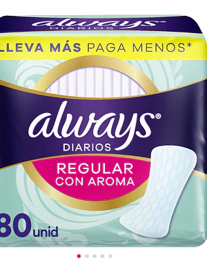 Always Protectores diarios sin perfume 80 unidades.
