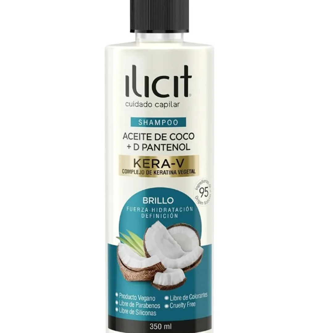 Ilicit Shampoo Aceite de coco Kera-V 350 ml. 1