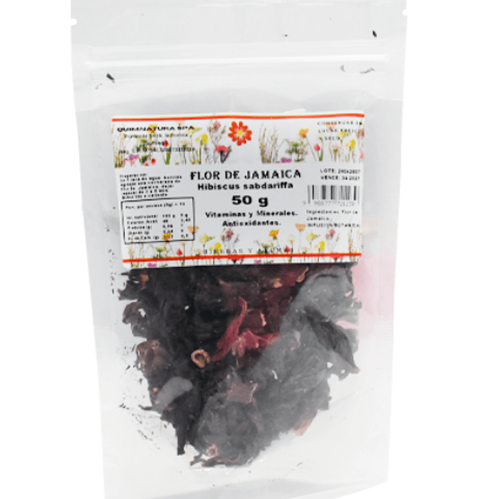 Flor de jamaica Doypack 50 g. Quimnatura 1