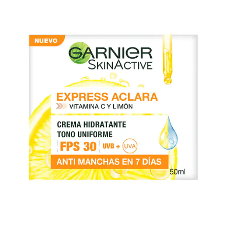 Garnier Skin active Express aclara crema hidratante FPS30+ 50 ml. 1
