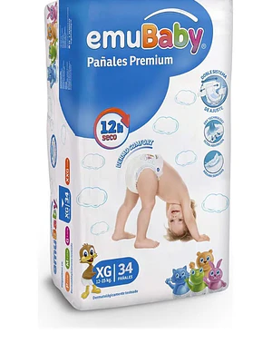 Emubaby Pañal premium XG 34 Unidades.