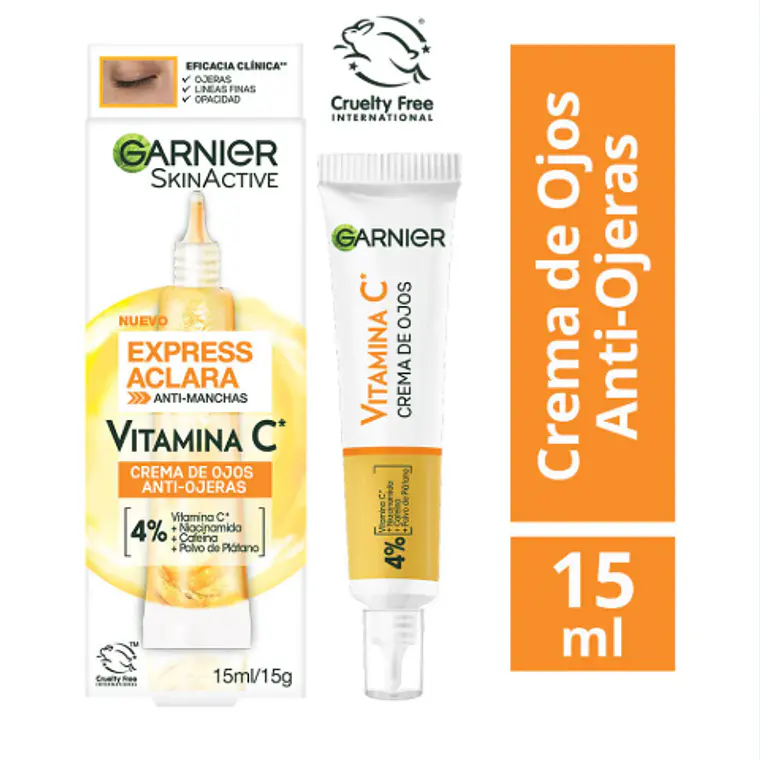 Garnier Skin active Express aclara Crema de ojos anti-ojeras Vitamina c 15 ml. 1