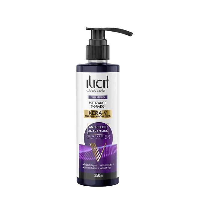 Ilicit Shampoo Matizador morado Kera-V 350 ml. 1