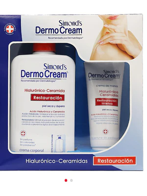 DermoCream Estuche Hialurónico+Ceramidas 400 ml + Pomo 80 ml. Simond's
