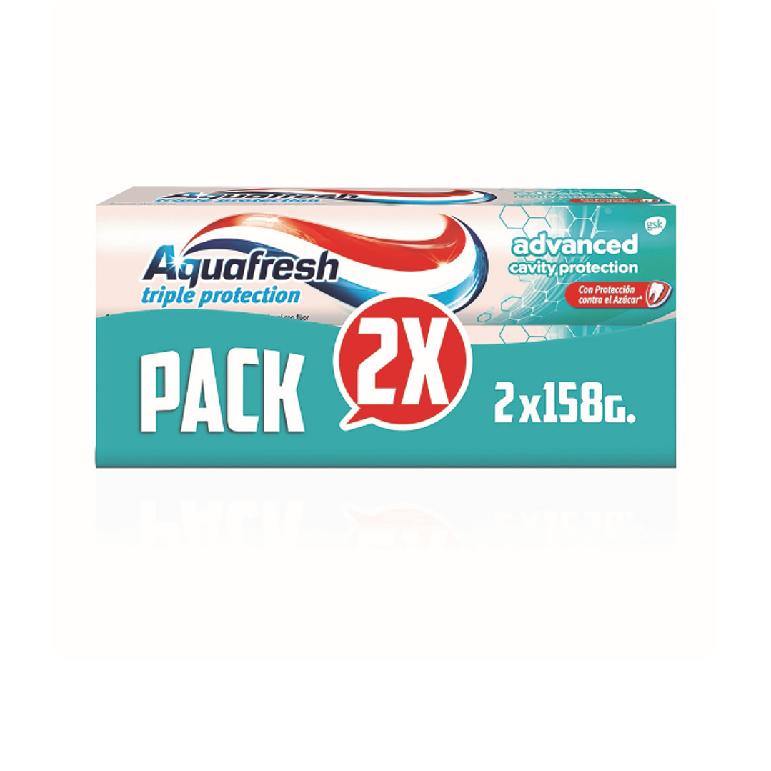 Crema dental Aquafresh Advance Pack 2 Unidades 158 g. 1