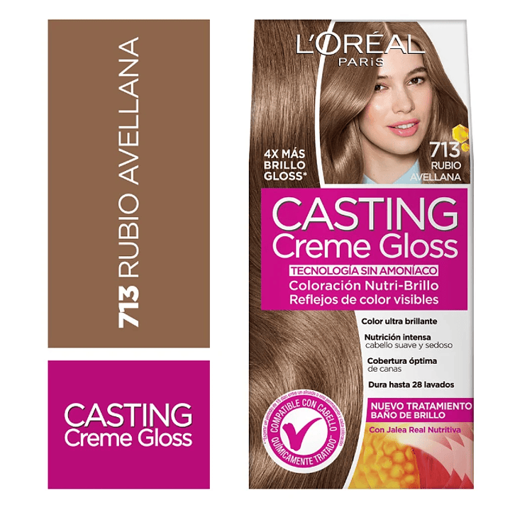 Coloración para el cabello Casting Creme Gloss 713 Rubio Avellana. L'oréal 1