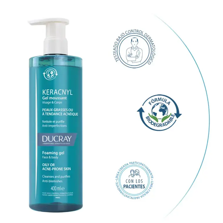Keracnyl Gel limpiador 400 ml. Ducray 1