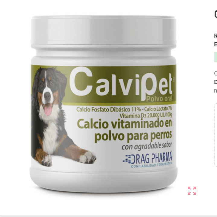 Calvipet Calcio vitaminado en polvo para perros 100 g. 1