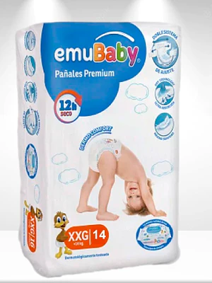 Pañal EmuBaby premiun XXG 14 Unidades.