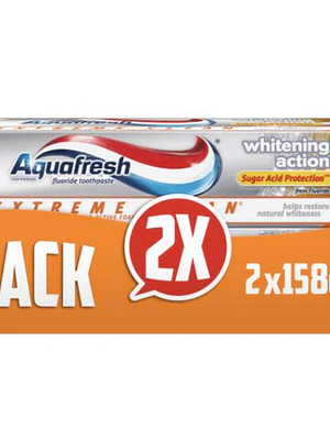 Pasta dental Aquafresh Extreme whitening action 158 g. Pack 2 Unidades.