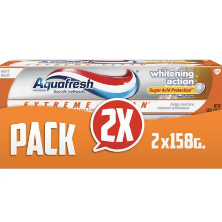 Pasta dental Aquafresh Extreme whitening action 158 g. Pack 2 Unidades. 1