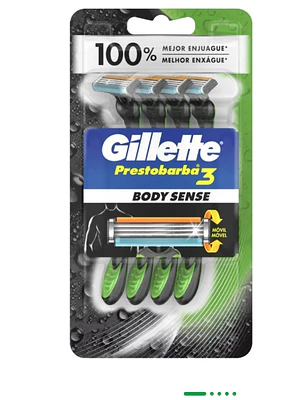 Gillette prestobarba 3 Body sense 4 Unidades.