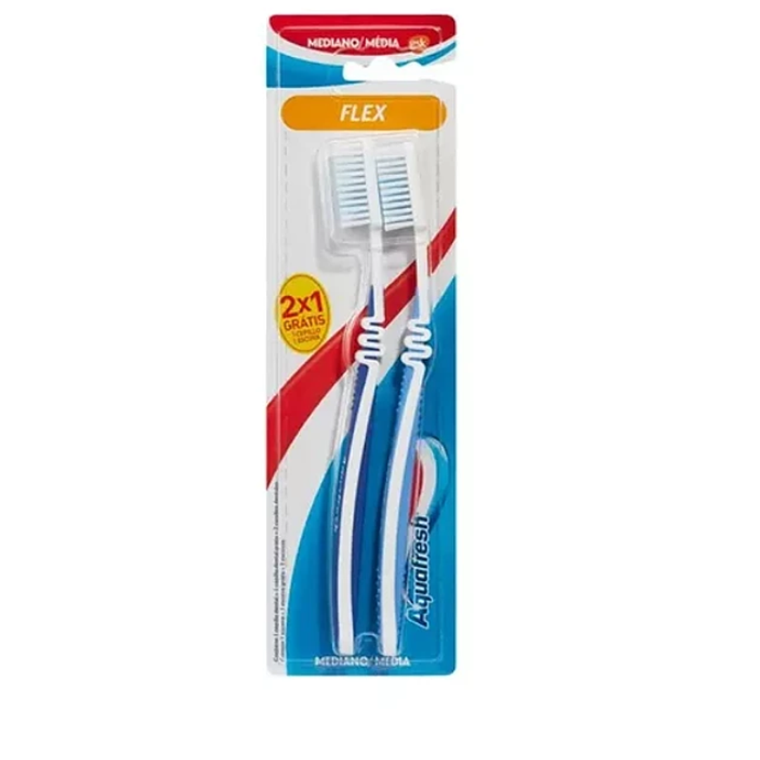Cepillo dental Aquafresh Flex Medio Pack 2 Unidades. 1