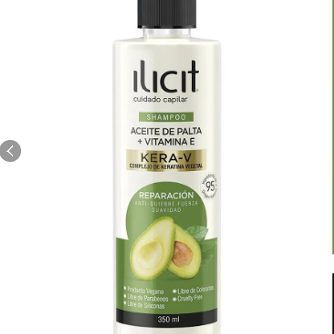 Ilicit Shampoo Aceite de palta Vitamina E Kera-V 350 ml. 1