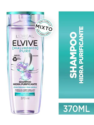 Elvive Shampoo Pure Hidra purificante 370 ml.