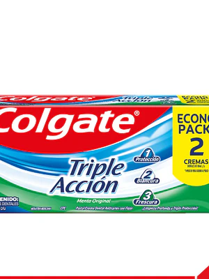 Crema dental Colgate Triple acción 80 ml Pack 2 Unidades.