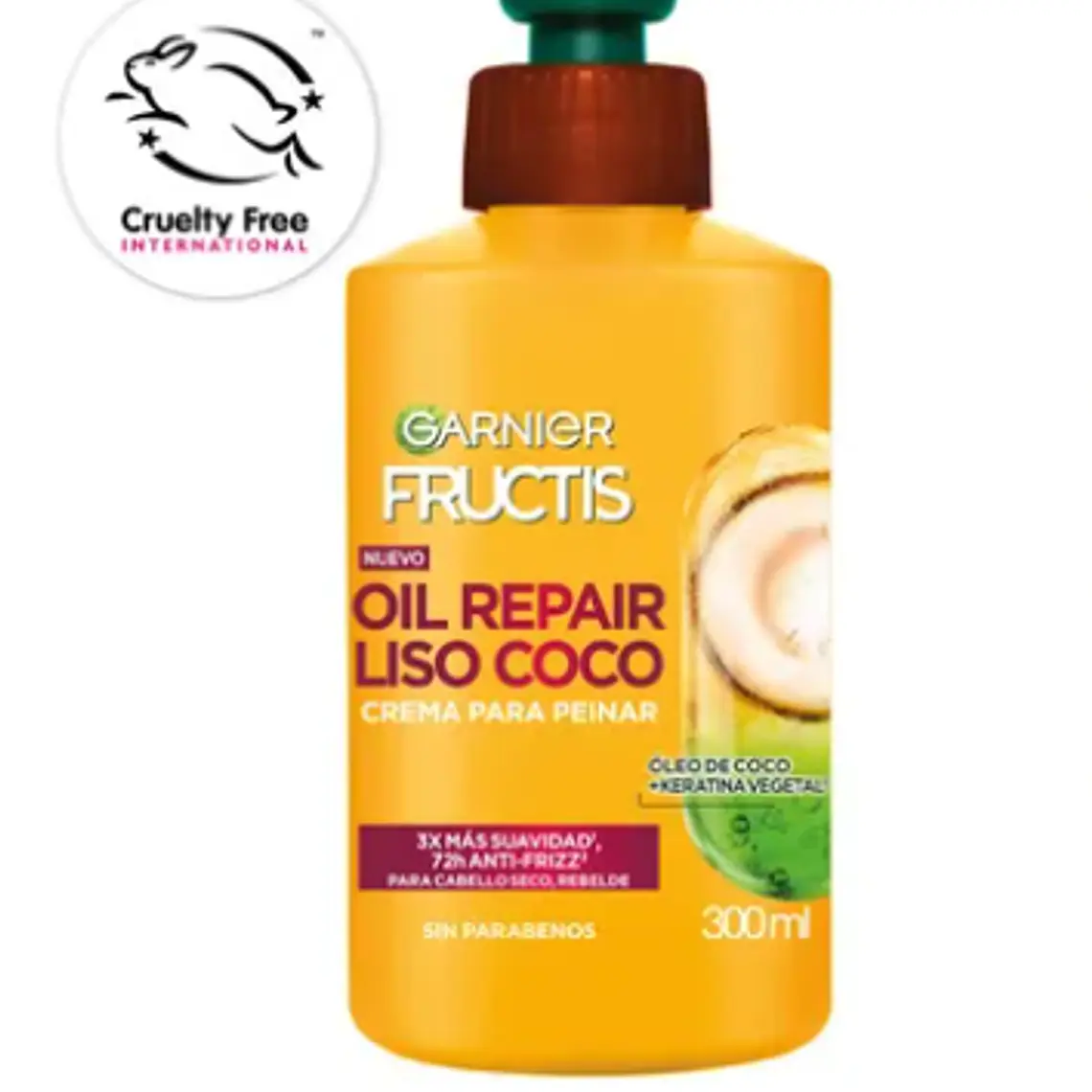 Garnier Fructis Crema de peinar Oil rpair liso coco 300 ml. 1
