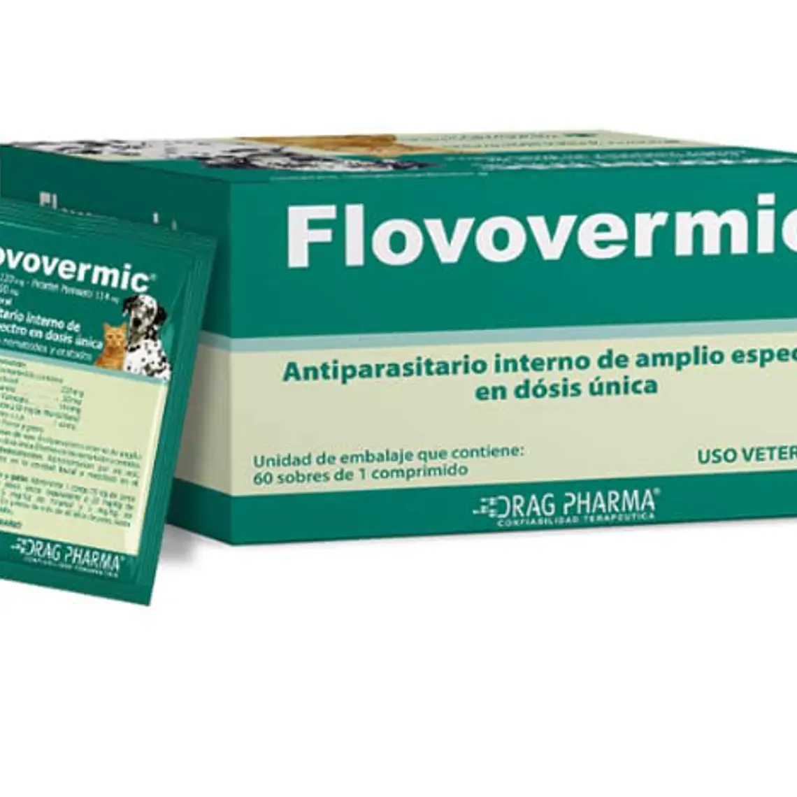 Flovovermic Antiparasitario Perros y gatos 60 sobres 1 Comprimido. 1