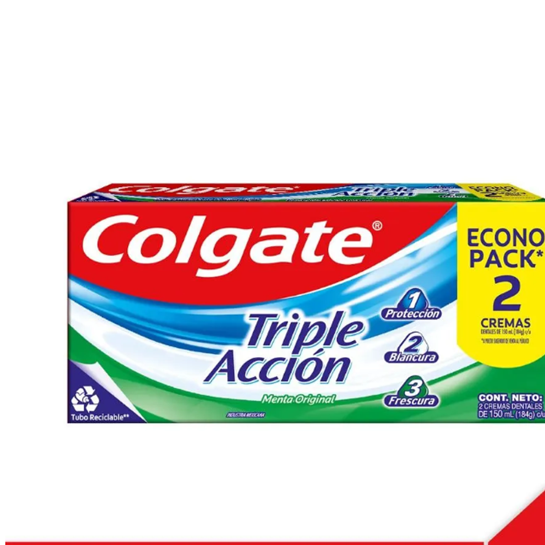 Pasta dental Colgate Triple acción 150 ml Pack 2 Unidades. 1