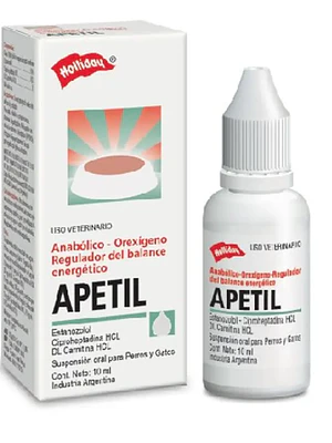 Apetil Anabólico 10 ml. Uso veterinario