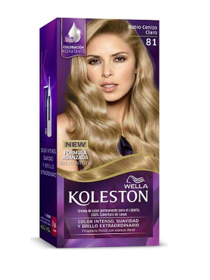 Tinte para el cabello Koleston New 81 Rubio Ceniza claro + activador.
