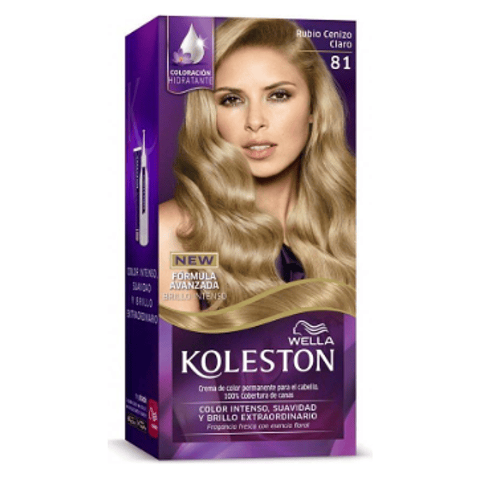 Tinte para el cabello Koleston New 81 Rubio Ceniza claro + activador. 1