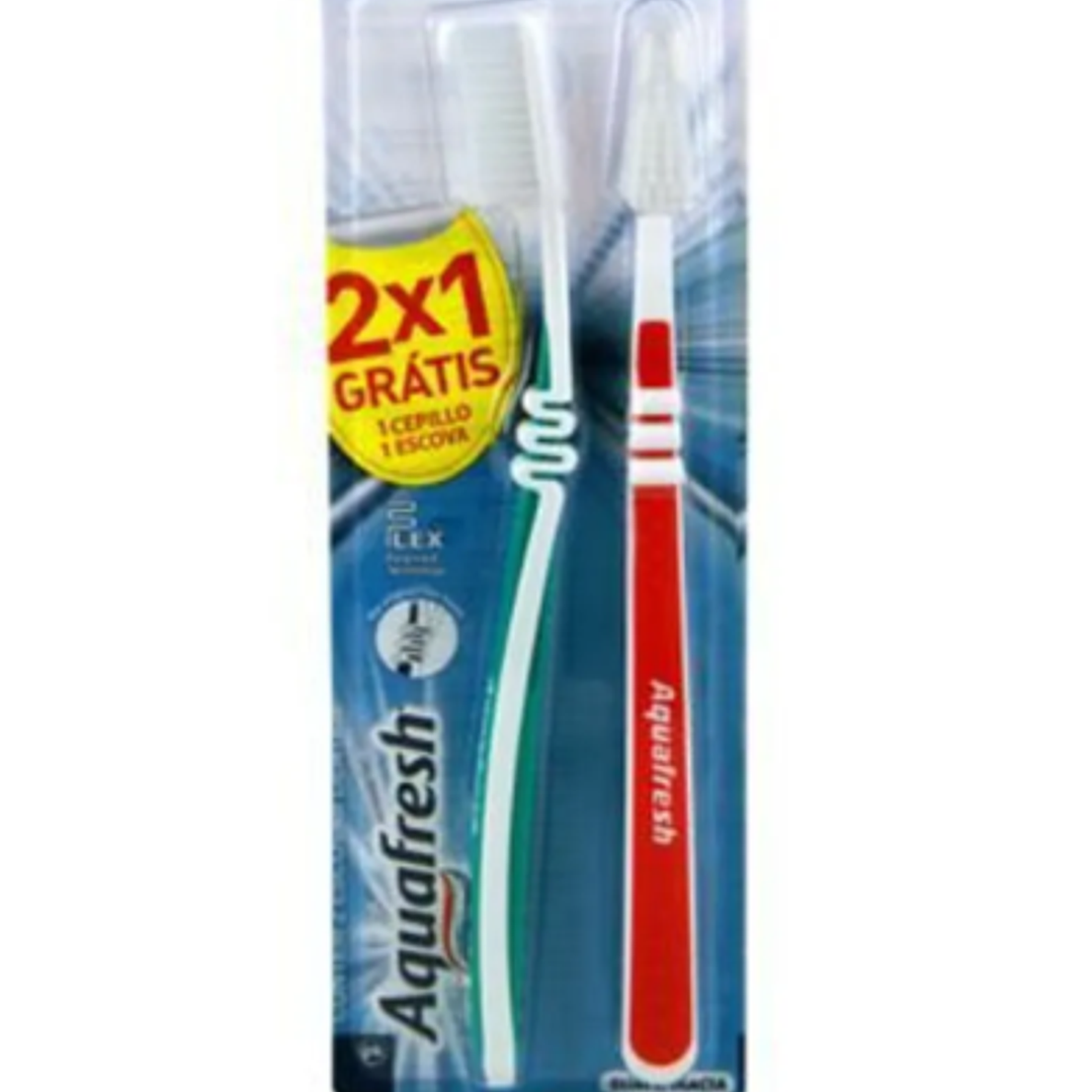 Cepillo dental Aquafresh Flex Suave 2 Unidades. 1