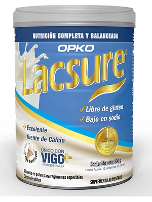 Lacsure Pvo por 800  gramos Opko