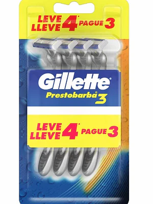 Gillette Prestobarba 3 Lleve 4 y pague 3.