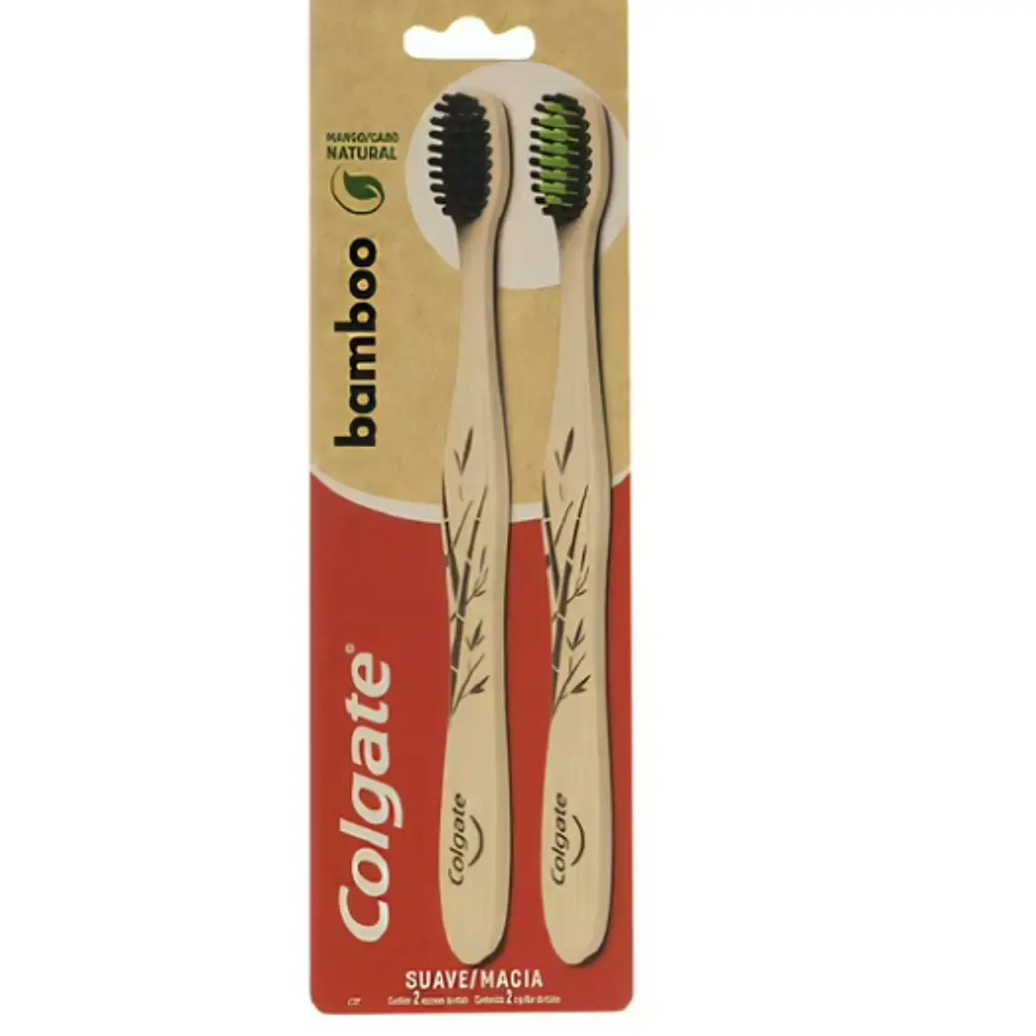 Cepillo dental Colgate Bamboo Suave 2 Unidades. 1
