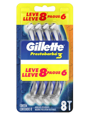 Gillette Prestobarba 3 Lleve 8 y pague 6.
